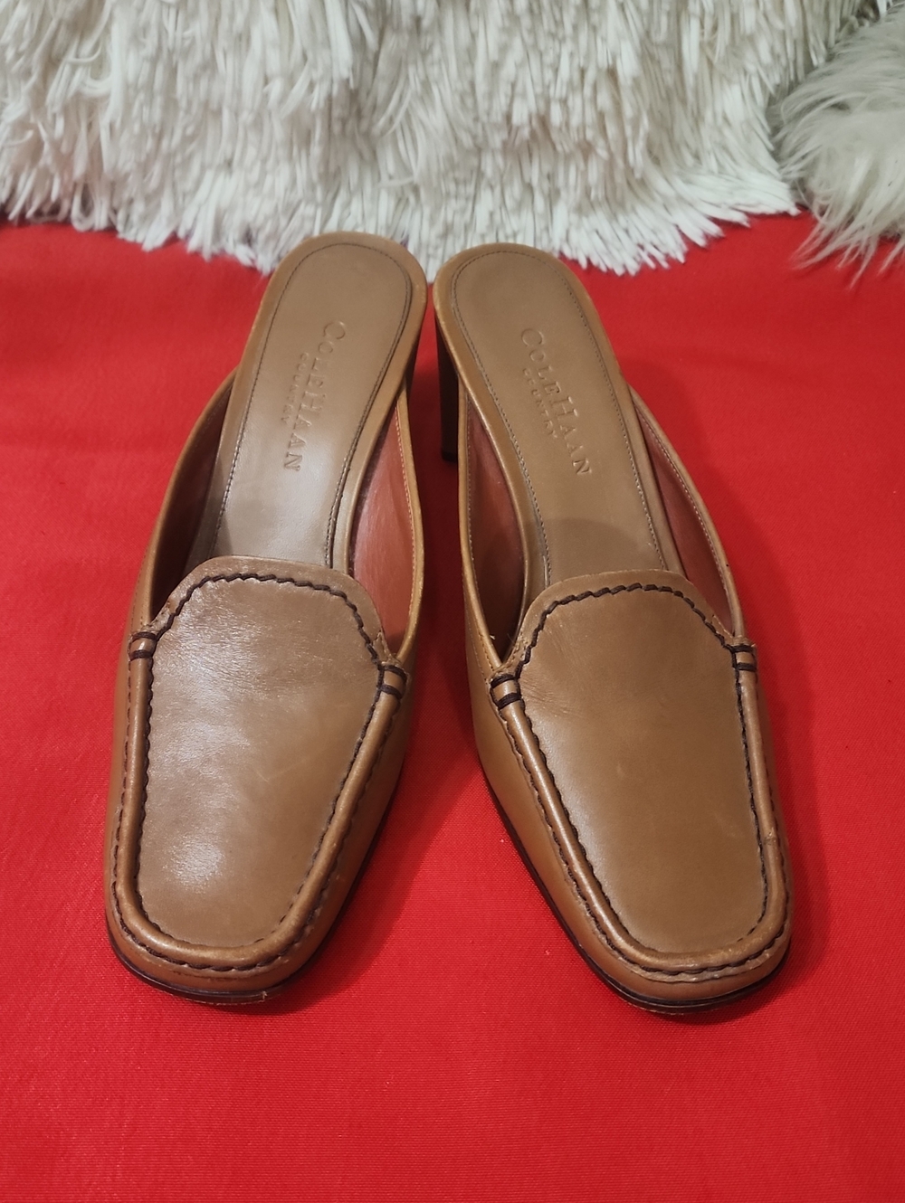 Cole Haan Country Bown Leather Slip-On Mules